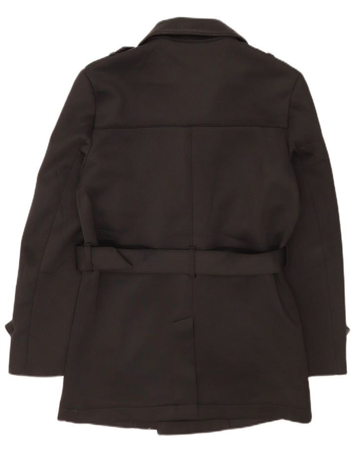 Zara Trench Homme UK 38 Medium Noir Polyester