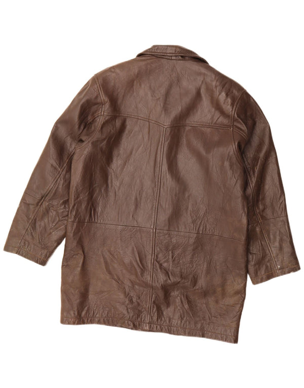 Ombraluce Manteau en cuir surdimensionné pour femme IT 44 Marron moyen