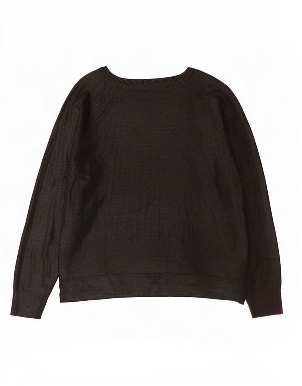 Zara Femme Chemisier Coupe Ample Top UK 18 XL Noir Viscose