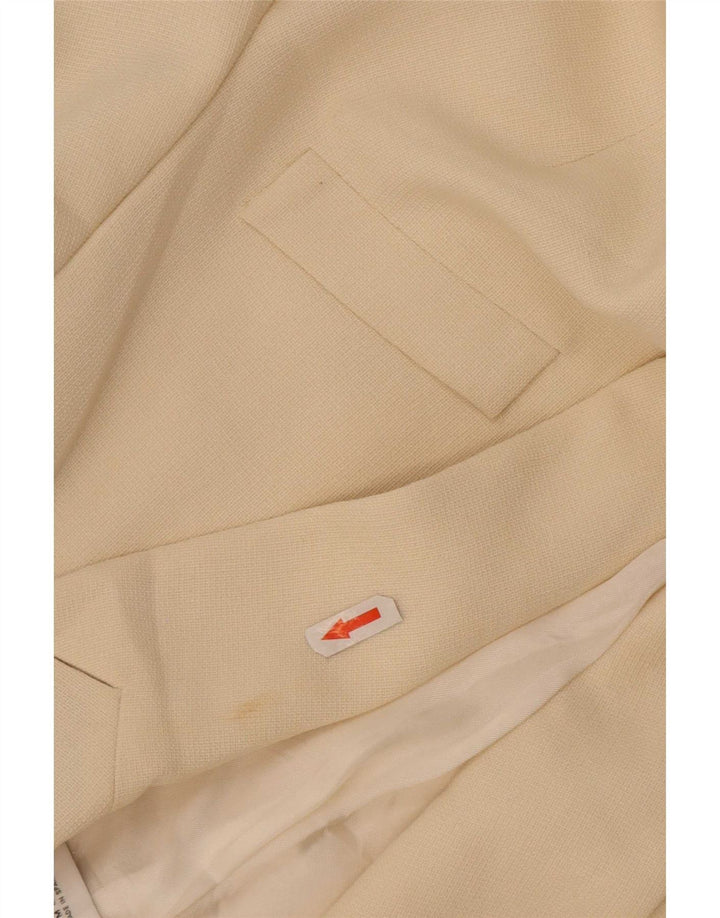 Zara Veste blazer à double boutonnage pour femme UK 14 Polyester beige moyen