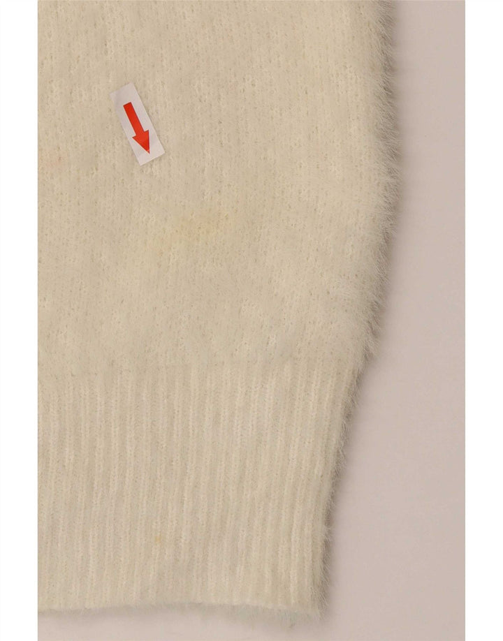 Marks & Spencer Pull col en V pour femme UK 16 Large Blanc cassé