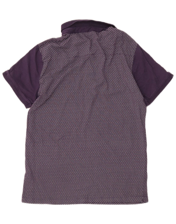 French Connection Polo Homme Large Violet Rayé Coton