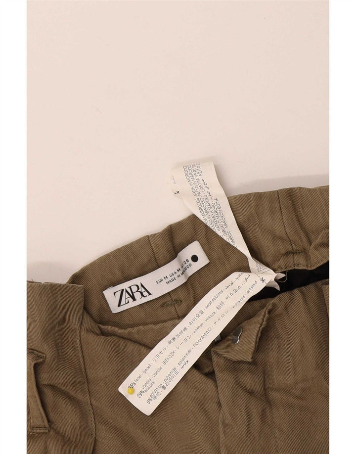 Zara Pantalon Sarouel Femme Moyen W28 L22 Kaki Lyocell