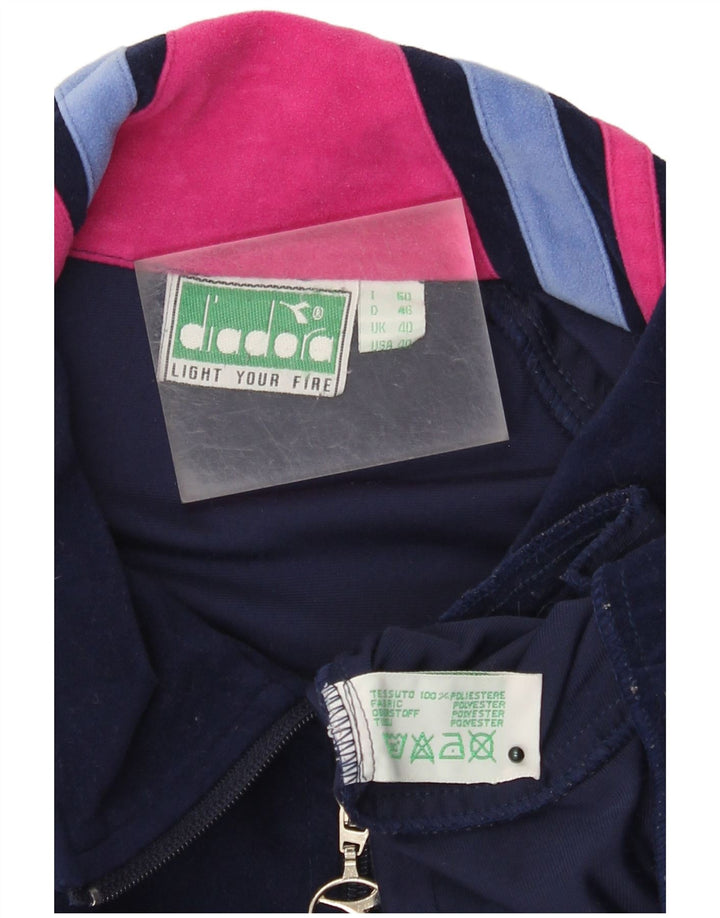 DIADORA Veste de survêtement graphique pour homme UK 40 Bleu marine moyen