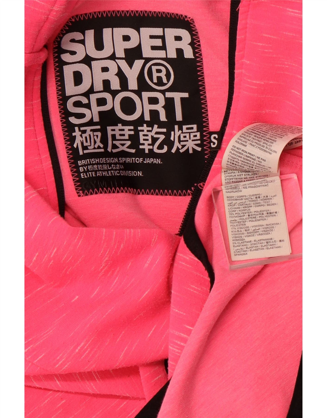 SUPERDRY Pull à capuche zippé graphique pour femme UK 10 Petit Rose Moucheté