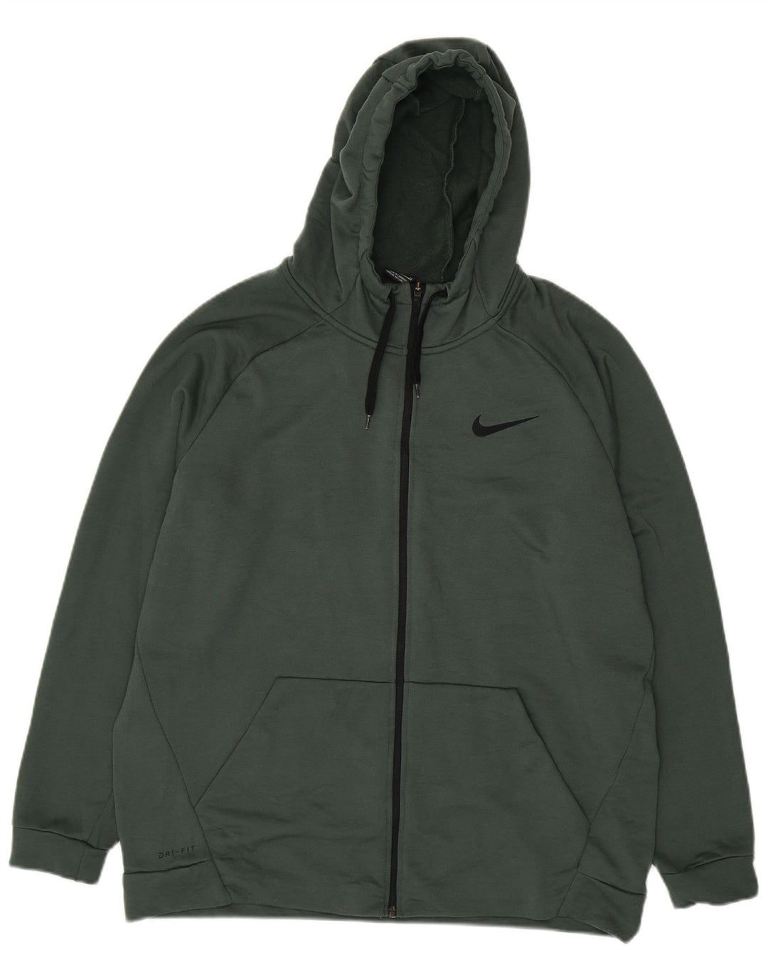 NIKE Pull à capuche zippé Dri Fit pour homme XL Vert Polyester