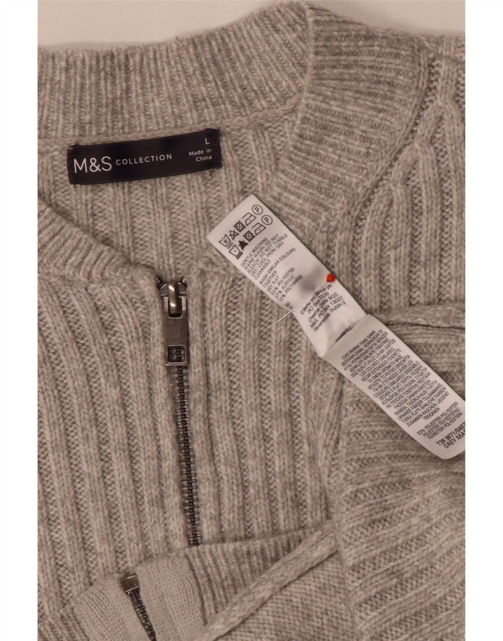 Marks & Spencer Pull cardigan court surdimensionné pour femme UK 16 Large Gris