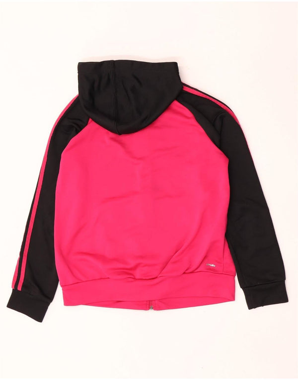 Adidas Pull à capuche zippé pour femme UK 12/14 Rose moyen Polyester