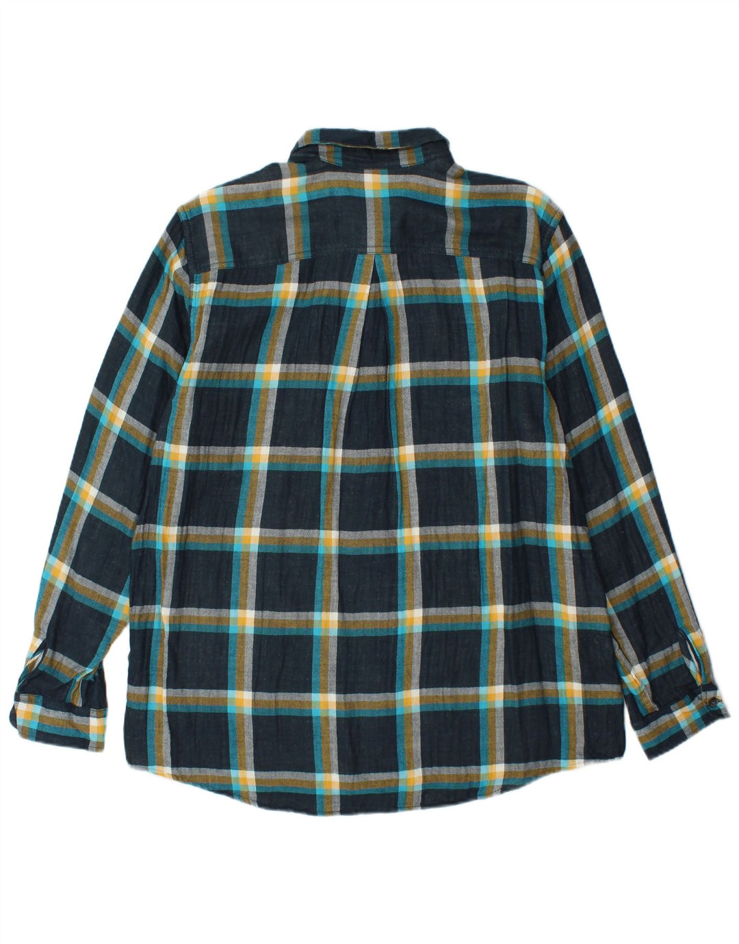 EDDIE BAUER Chemise en flanelle pour femme UK 16 Grand coton à carreaux bleu marine