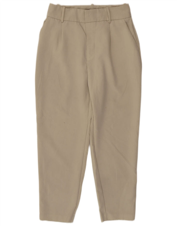 Pantalon de costume fuselé Zara Femme Large W30 L26 Beige Polyester