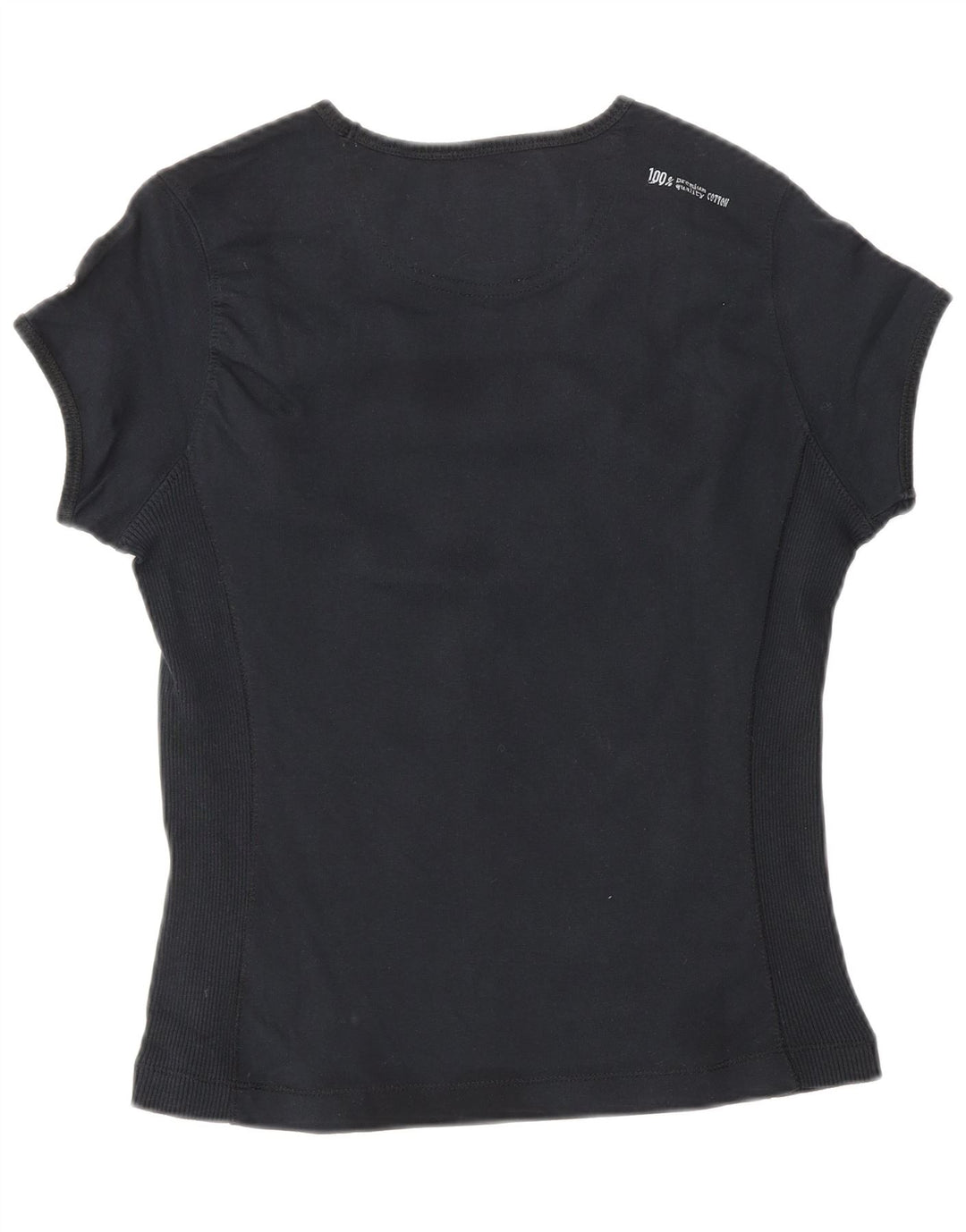 CHAMPION T-shirt Heritage Classics pour femme UK 12 en coton noir moyen