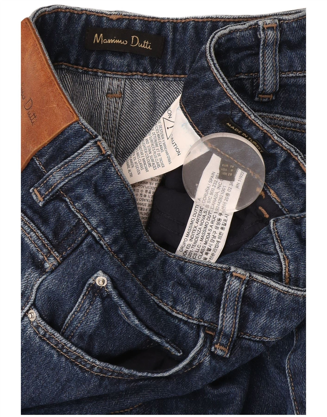 Massimo Dutti Jean évasé pour femme EU 38 Small W28 L34 Bleu marine Coton