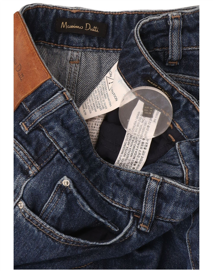 Massimo Dutti Jean évasé pour femme EU 38 Small W28 L34 Bleu marine Coton