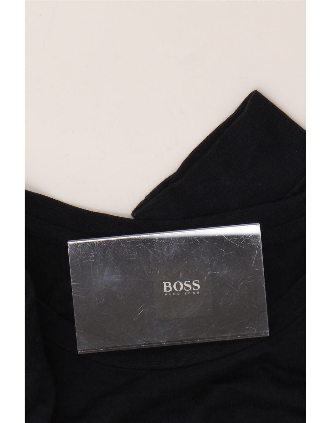 HUGO BOSS Homme Top Manches Longues Coton Rayé Bleu Marine Moyen