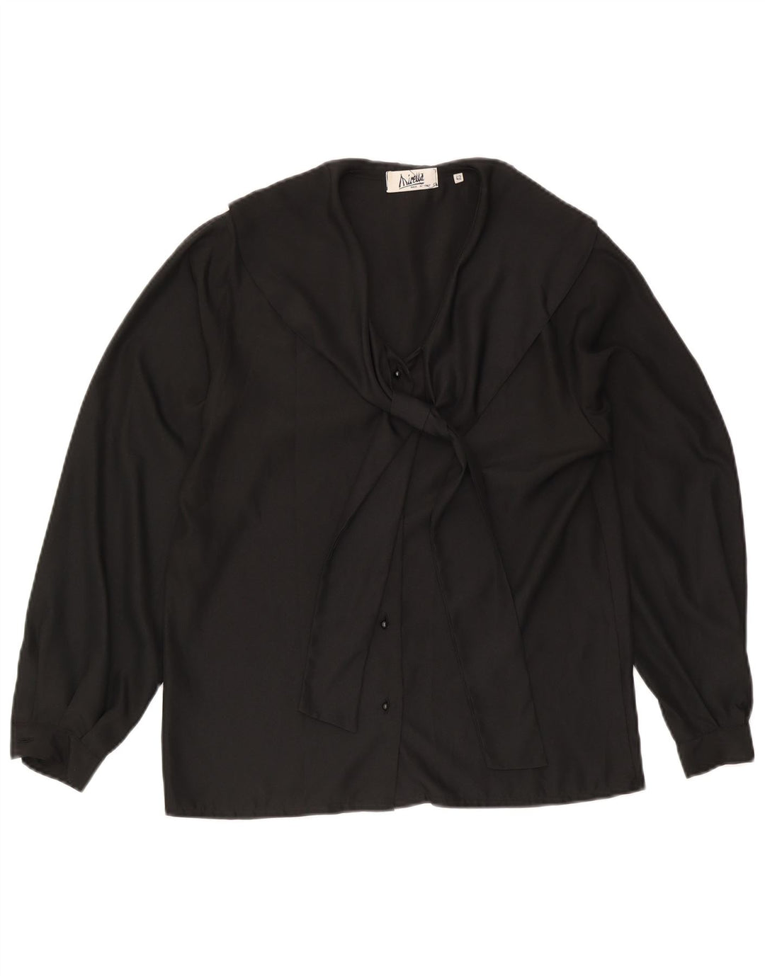 Mirella Chemisier chemise à nouer sur le devant pour femme IT 42 Polyester noir moyen