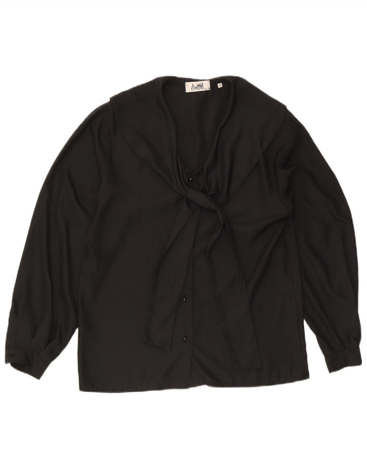 Mirella Chemisier chemise à nouer sur le devant pour femme IT 42 Polyester noir moyen