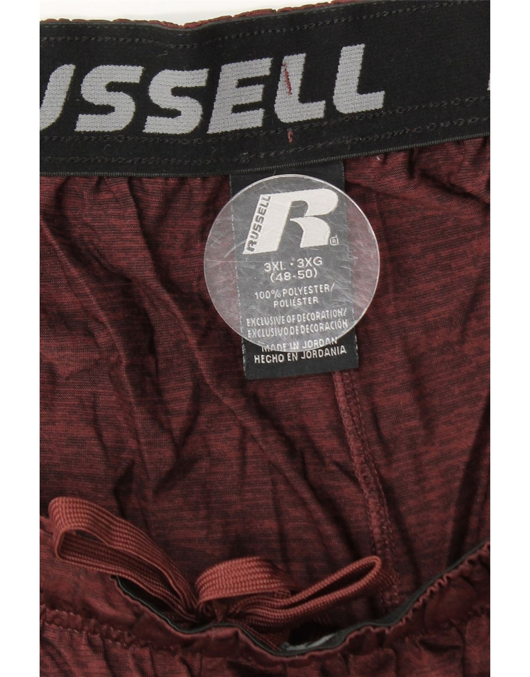 RUSSELL ATHLETIC Short de sport Dri-Power pour homme 3XL Marron Colorblock