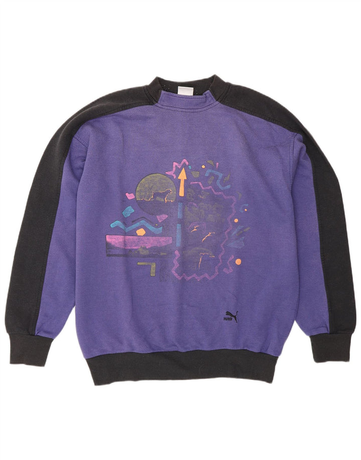 Puma Sweat-shirt graphique pour hommes, grand, violet, colour block