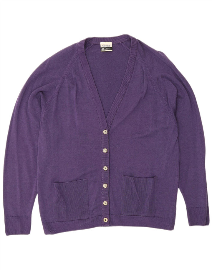 Classics Cardigan Femme Pull UK 16 Large Violet Laine