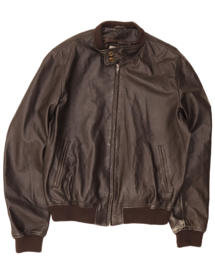 veste en cuir homme vintage UK 42 XL Marron