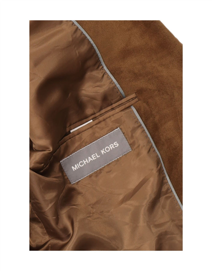Michael Kors Veste blazer à 2 boutons pour homme UK 40 Large Marron Polyester