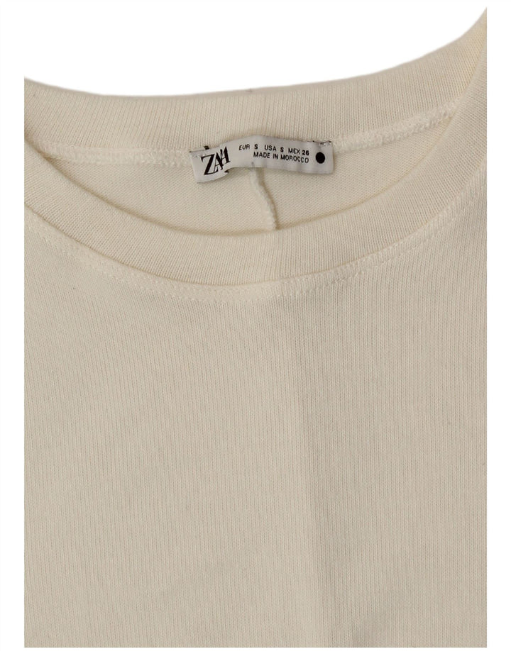 Zara Robe Maxi Pull Femme UK 10 Petit Blanc