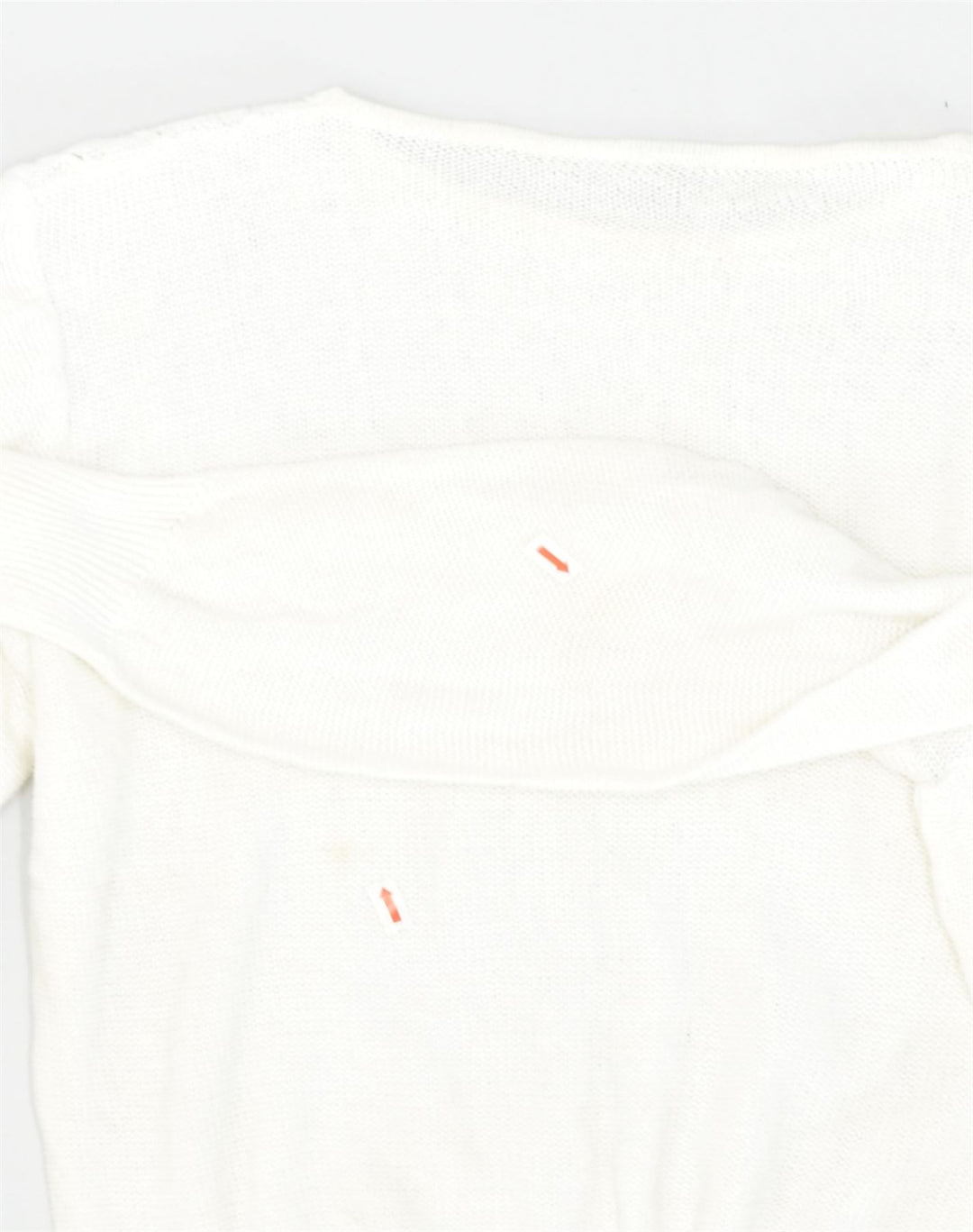 VINTAGE Womens Crew Neck Jumper Sweater UK 10 Small White Cotton | Vintage Vintage | Thrift | Second-Hand Vintage | Used Clothing | Messina Hembry 