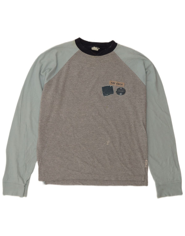 Fat Face Haut Homme Manches Longues Gris Moyen Colourblock Coton
