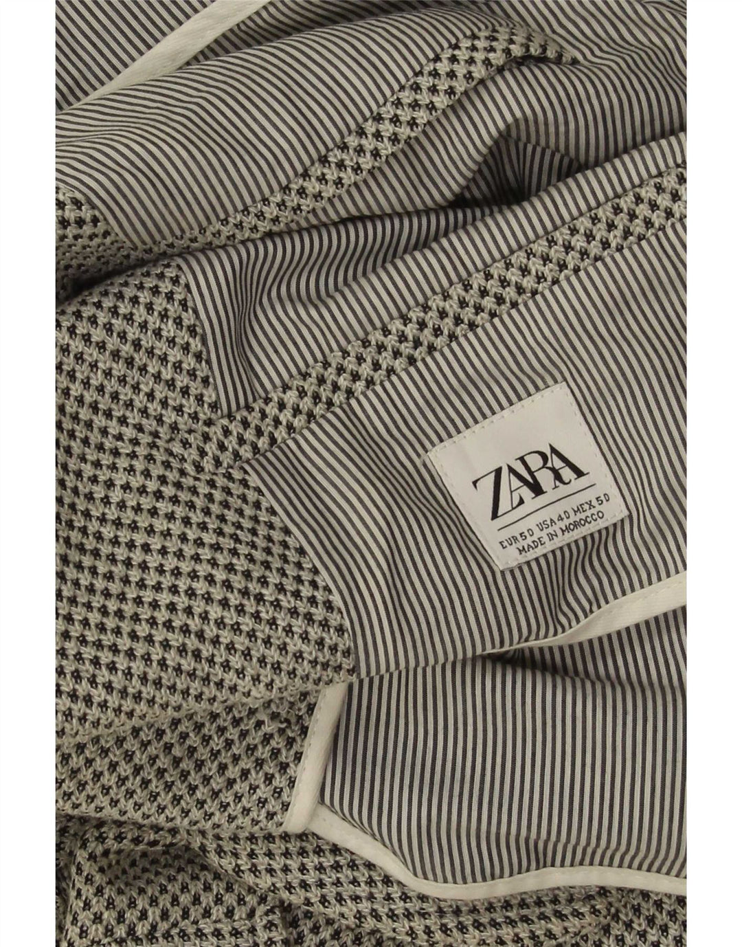 Zara Veste Blazer 2 Boutons Homme EU 50 Gris Moyen Polyester