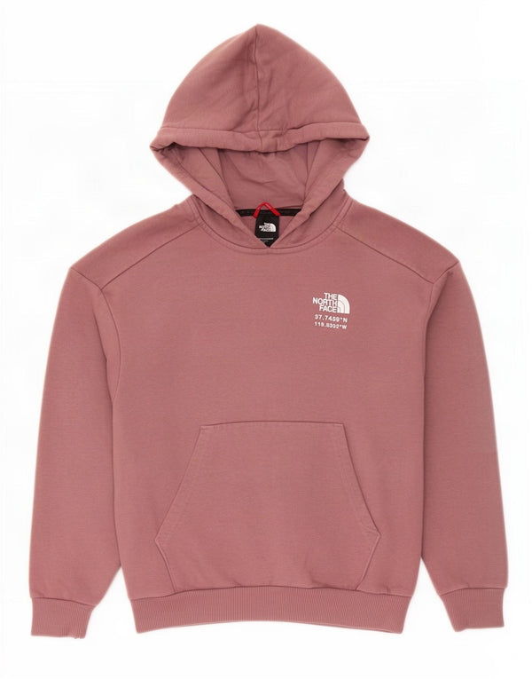 The North Face Womens Graphic Oversized Hoodie Jumper UK 10 Small Pink