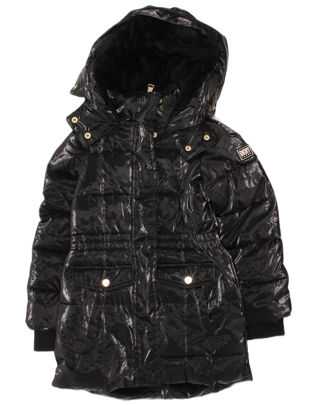 Dkny Manteau rembourré à capuche pour fille 3-4 ans Noir Polyamide