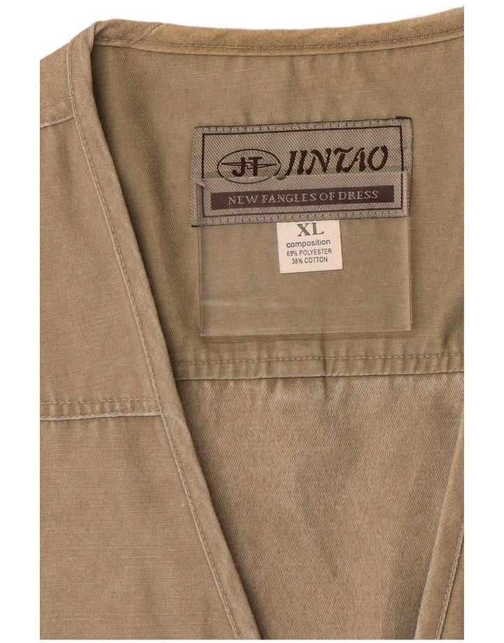Jintao Gilet utilitaire pour homme UK 42 XL Kaki Polyester