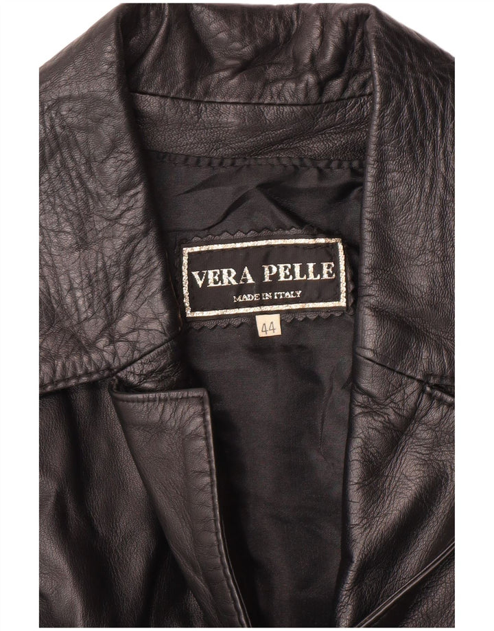 VINTAGE Gilet en cuir femme IT 44 Cuir noir moyen