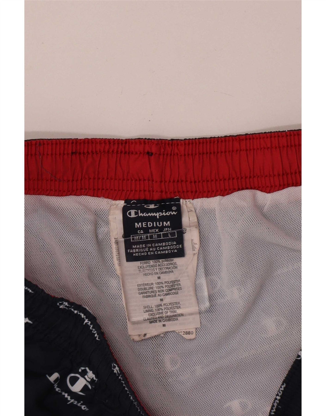 Champion Short de Bain Graphique Homme Bleu Marine Moyen Polyester