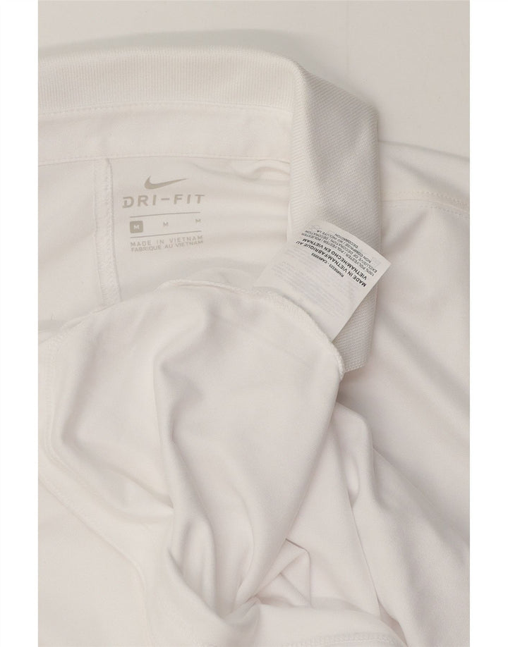 Polo Nike Dri Fit pour femme UK 12 Polyester blanc moyen