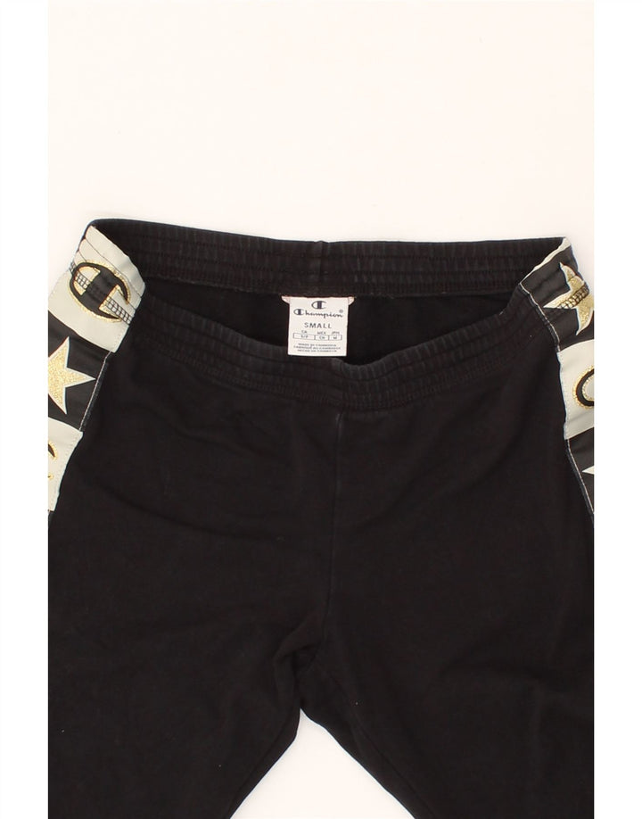 CHAMPION Womens Graphic Leggings UK 10 Small Black Vintage Champion and Second-Hand Champion from Messina Hembry 