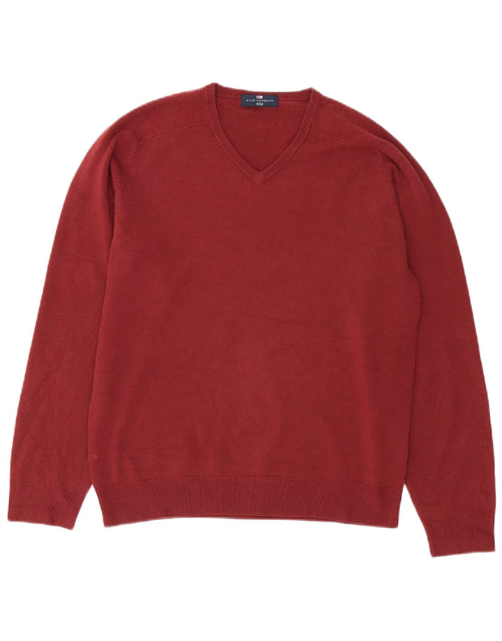 Marks & Spencer Pull Blue Harbor Col V Homme Bordeaux Moyen