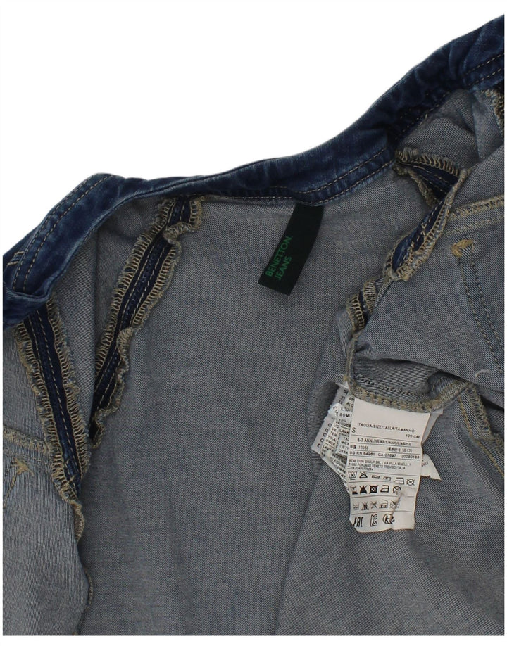 Benetton Veste en Jean Fille 6-7 Ans Petit Bleu Coton