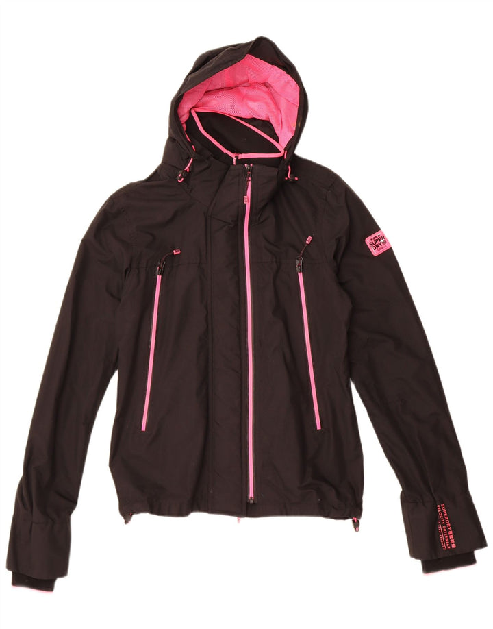 Superdry Veste coupe-vent à capuche Windcheater pour femme UK 12 Medium Noir