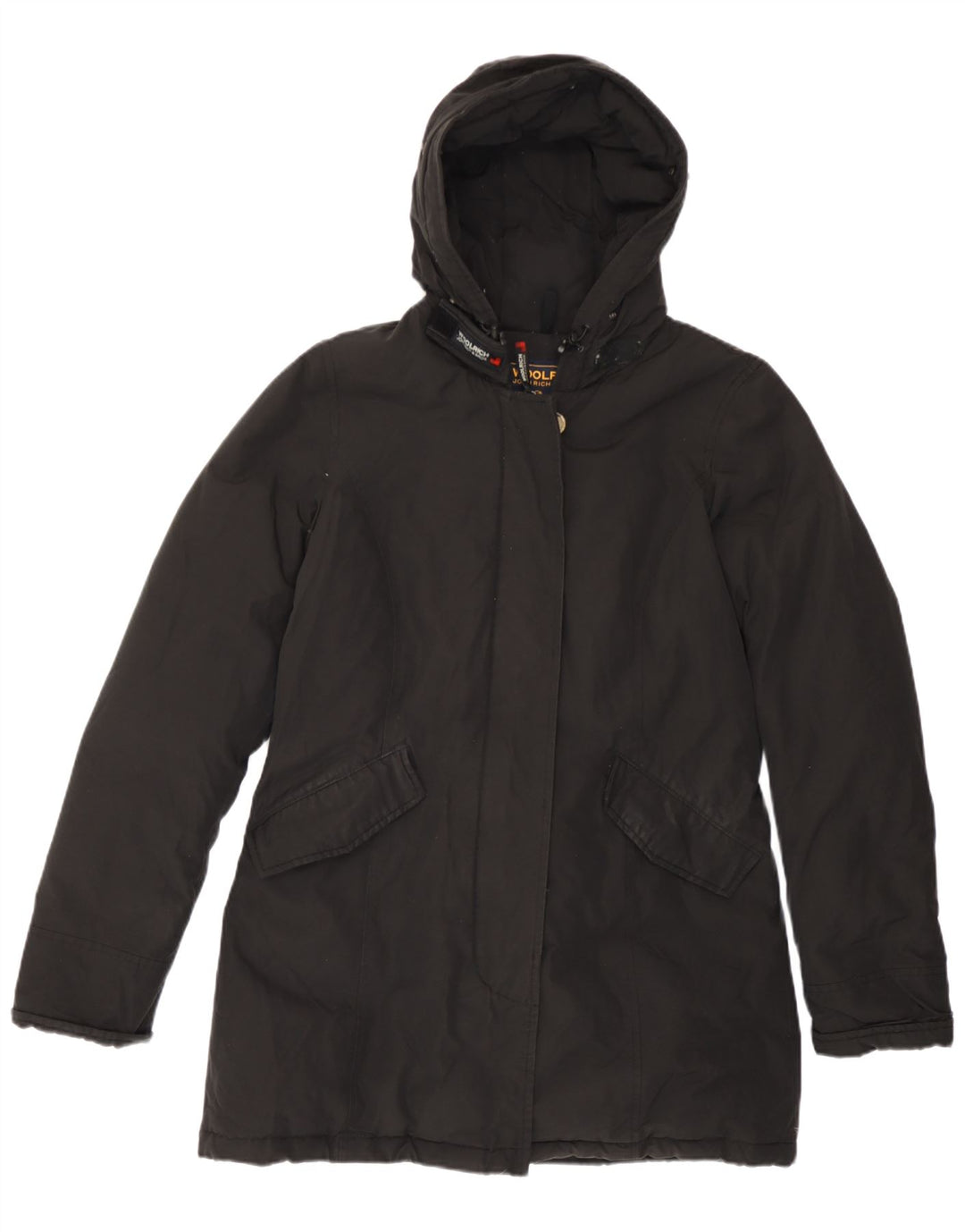 Woolrich Manteau rembourré à capuche pour femme UK 44 Medium Noir Coton
