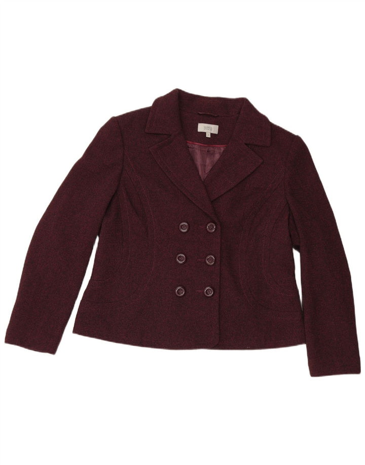Marks & Spencer Veste blazer croisée pour femme UK 18 XL Bordeaux