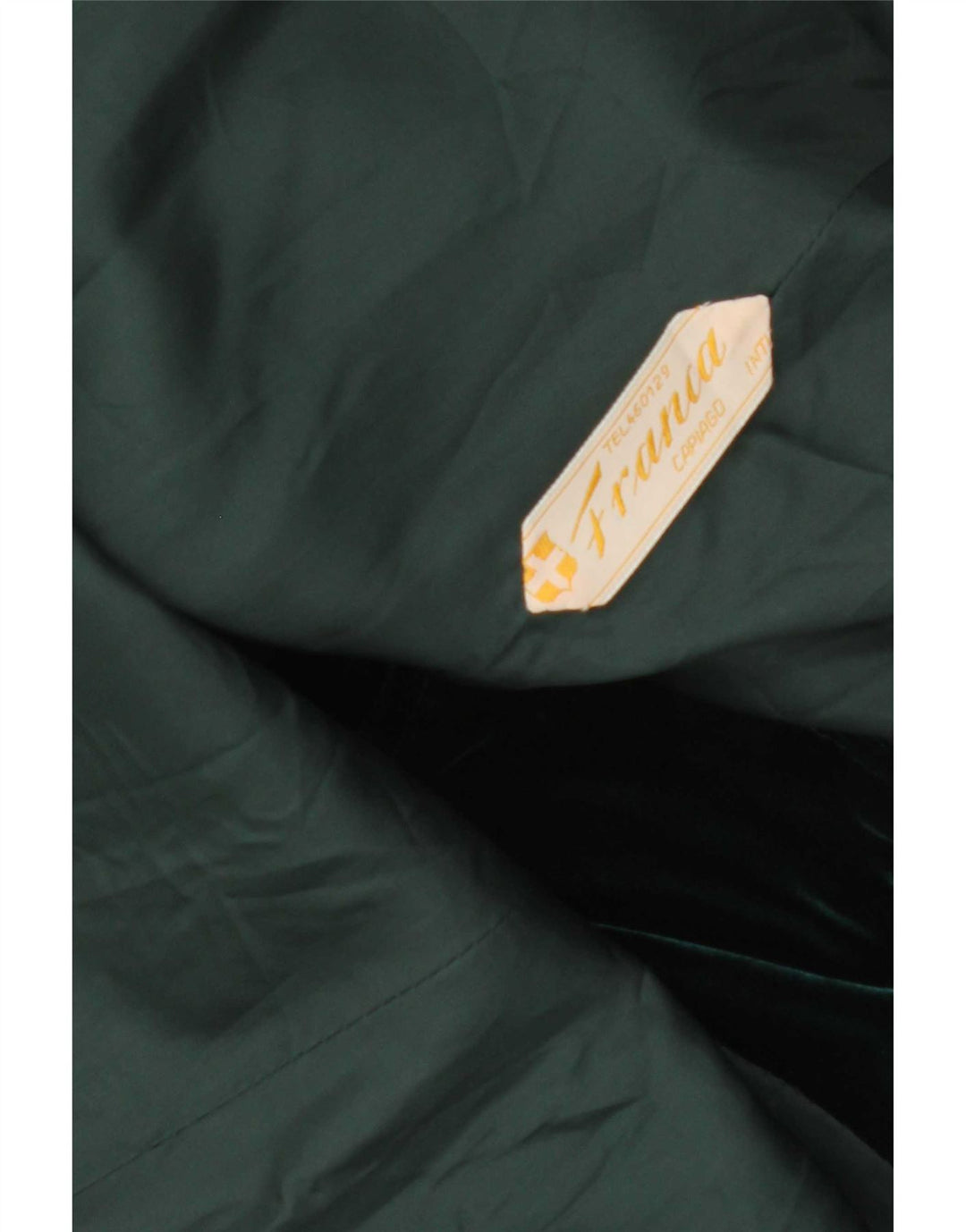 vintage Womens Velvet Overcoat UK 14 Vert Moyen