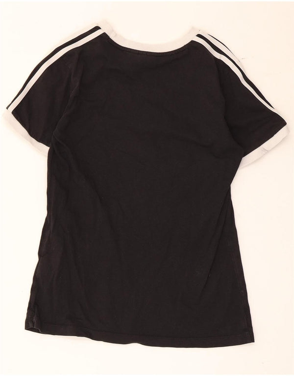 Adidas T-Shirt Femme Top UK 12 Coton Colorblock Noir Moyen