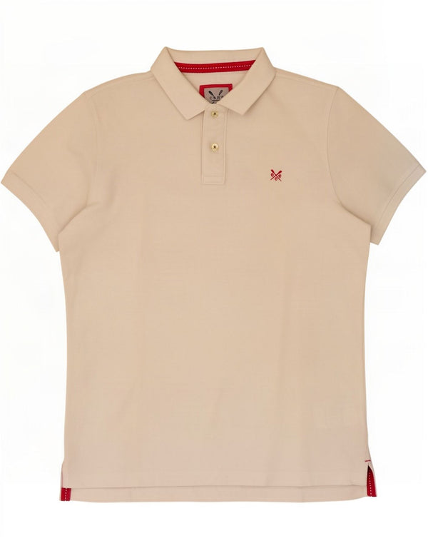 Crew Clothing Polo Homme Blanc Cassé Moyen Coton