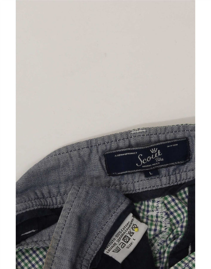 Scout Short Chino Homme Large W34 Coton à Carreaux Vert
