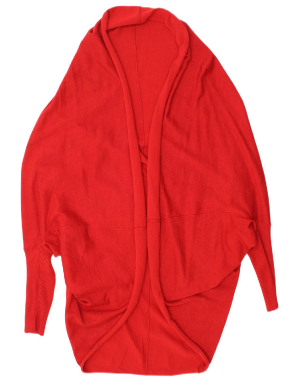 Zara Pull cardigan ouvert long surdimensionné pour femme UK 14 Rouge moyen