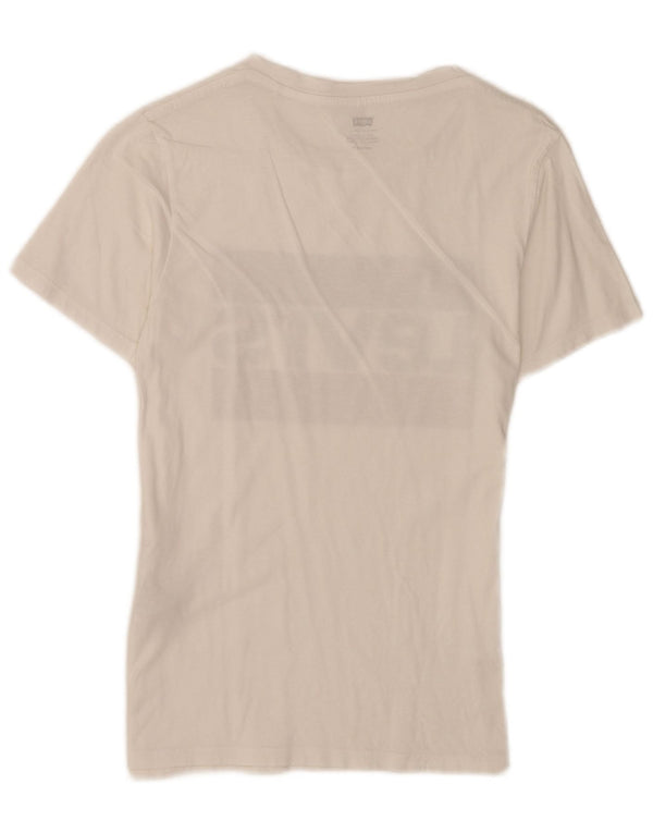 Levi's T-Shirt Graphique Regular Manches Courtes Femme UK 4 XS Blanc