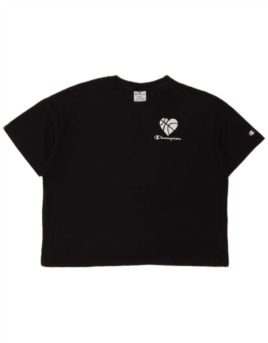 CHAMPION T-shirt court surdimensionné pour femme UK 10 Small Noir