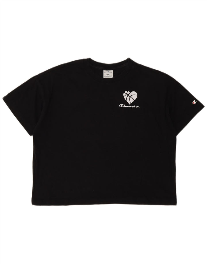 CHAMPION T-shirt court surdimensionné pour femme UK 10 Small Noir