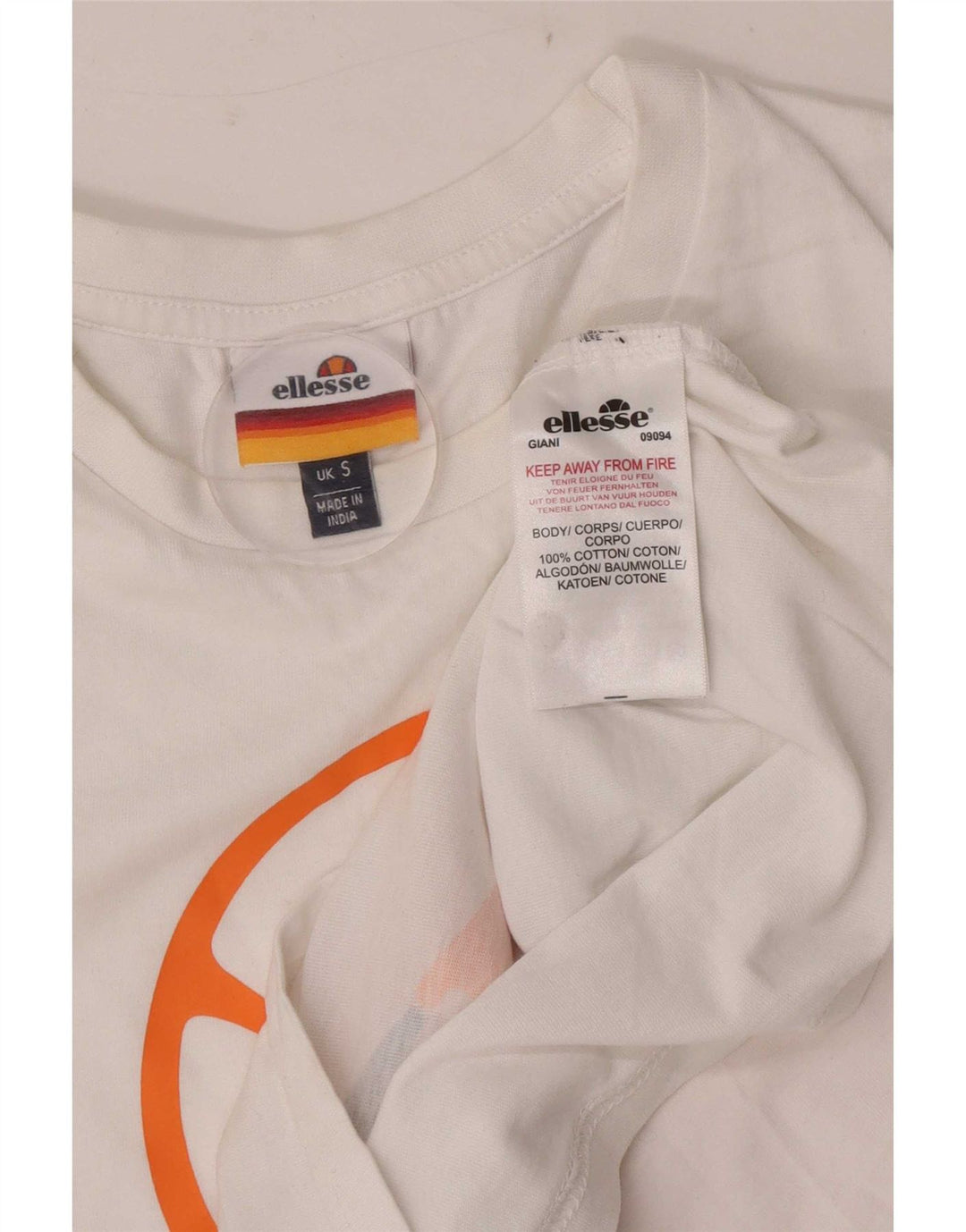Ellesse T-Shirt Graphique Homme Petit Blanc Coton